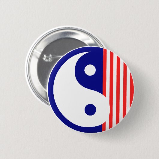 Yang Button (Red White and Blue) (Vorne & Hinten)