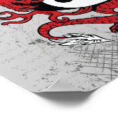 Yang-Chinesisches Symbol und Drache Poster (Ecke)