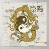 Yang-Chinesisches Symbol und Drache Poster (Vorne)