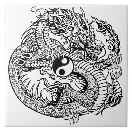 Yang-Drache Fliese (Vorderseite)