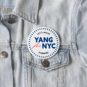Yang for NYC Let's Move Forward 46yo Dots White Button (Beispiel)