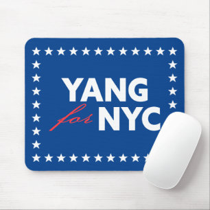 Yang für NYC New York City Mayor Stars Frame Blue Mousepad