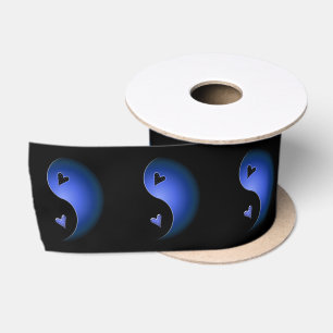 Yang-Herz - blau Satinband