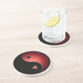 Yang-Herz - rot Untersetzer (Seite)