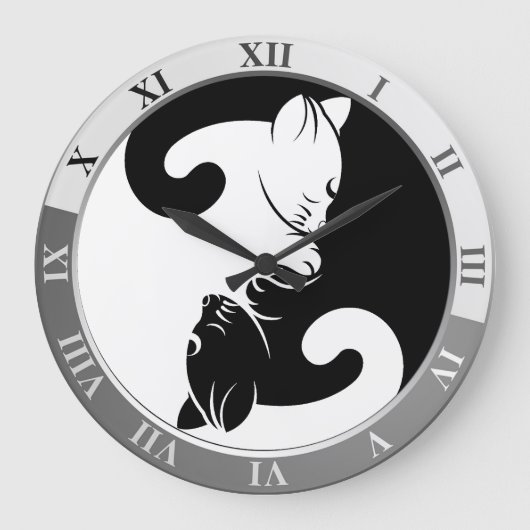Yang-Katzen Große Wanduhr (Vorderseite)