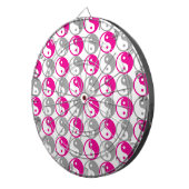 Yang-Muster in Grau und Rosa Dartscheibe (Vorderseite rechts)