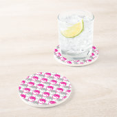 Yang-Muster in Grau und Rosa Getränkeuntersetzer (Seite)