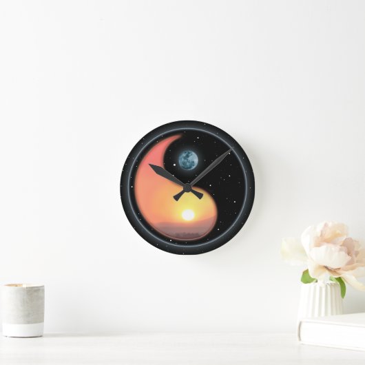 Yang Sunset Runde Wanduhr (Zuhause)