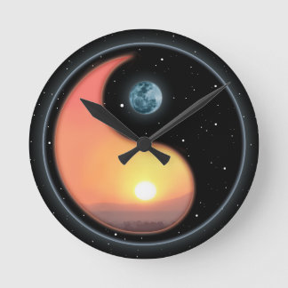 Yang Sunset Runde Wanduhr