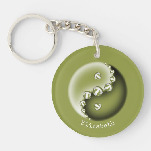 Yang-Volleyball-individuelle Name-Duffetmarke Schlüsselanhänger (Vorderseite)