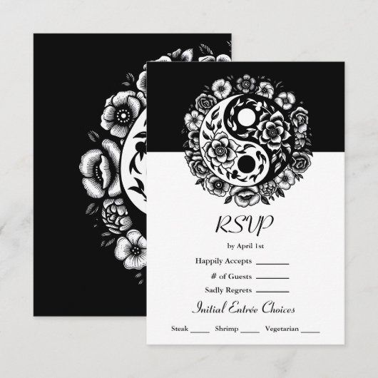 Yang Wedding RSVP Einladung (Vorne/Hinten)