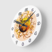 Yang Yang individuelle Name Runde Wanduhr (Winkel)