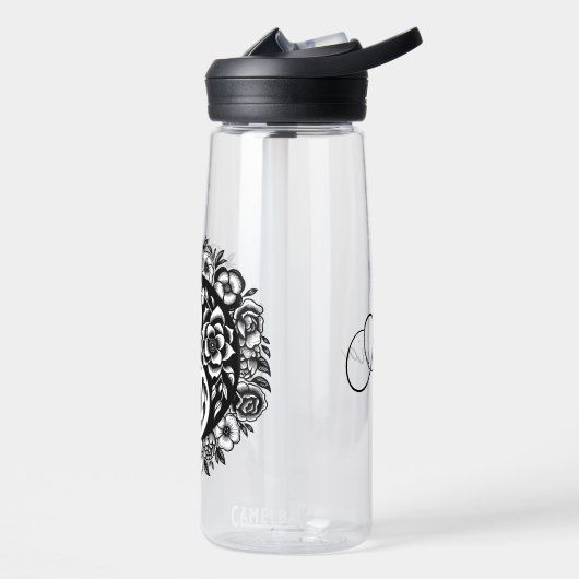 Yang Yang personalize hübsch Black and White Flora Trinkflasche (Links)