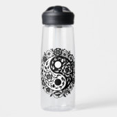 Yang Yang personalize hübsch Black and White Flora Trinkflasche (Vorne)