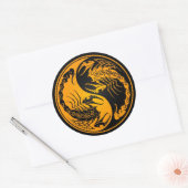 Yang Yang Scorpions Gelb und Schwarz Runder Aufkleber (Umschlag)