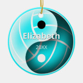 Yang-Yang-Sportvolleyball Keramik Ornament (Vorne)