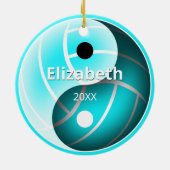 Yang-Yang-Sportvolleyball Keramik Ornament (Hinten)