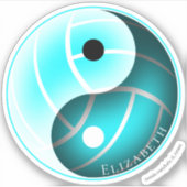 Yang-Yang-Volleyball personalisiert Aufkleber (Vorderseite)