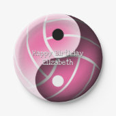 Yang Yang Volleyball pink JEDER Geburtstag Pappteller (Vorderseite)
