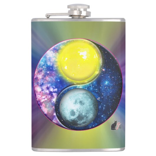 Yang-Yin / Sonne-Mond Flachmann (Vorderseite)