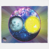 Yang-Yin / Sonne-Mond Fleecedecke (Vorderseite (Horizontal))