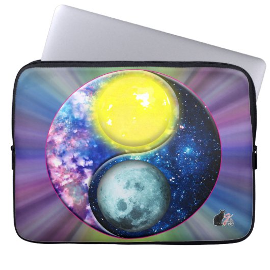 Yang-Yin / Sonne-Mond Laptopschutzhülle (Vorderseite)