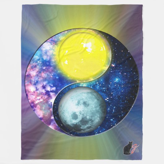 Yang-Yin/Sun-Mond Fleecedecke (Vorderseite)
