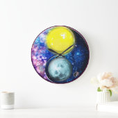 Yang-Yin/Sun-Mond Große Wanduhr (Zuhause)