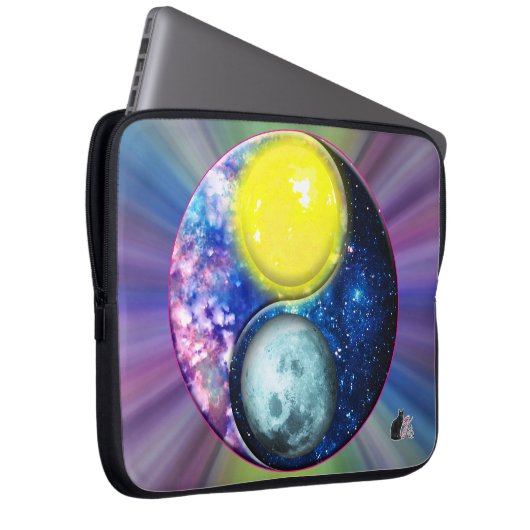 Yang-Yin / Sun-Moon Laptopschutzhülle (Vorne Rechts)
