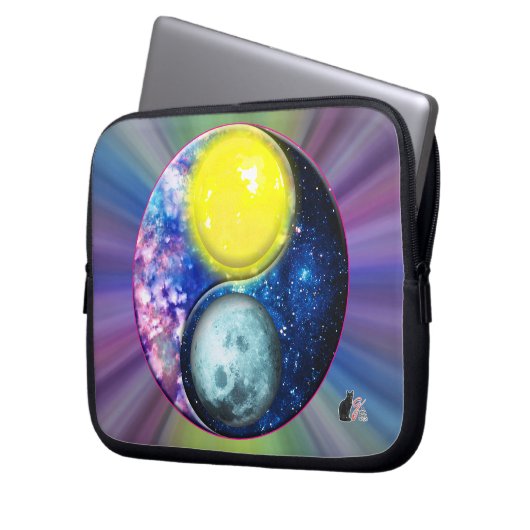 Yang-Yin / Sun-Moon Laptopschutzhülle (Vorderseite Links)