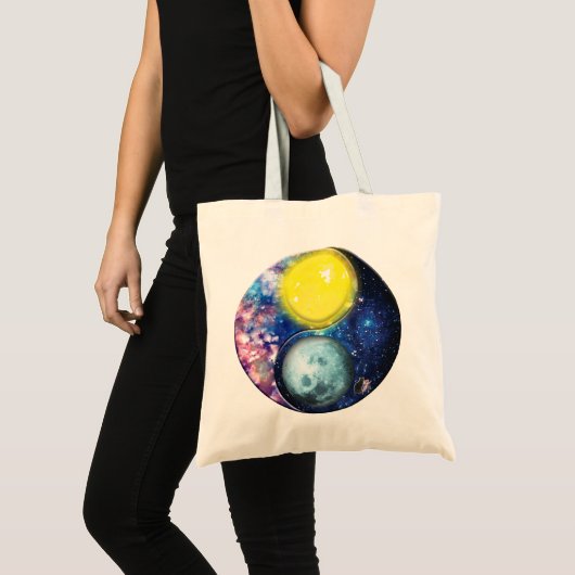 Yang-Yin/Sun-Moon-Tote-Tasche Tragetasche (Vorderseite (Produkt))