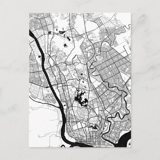 Yangon Myanmar Map Postkarte (Vorderseite)