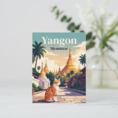 Yangon Myanmar Postkarte (Stehend Vorderseite)