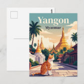Yangon Myanmar Postkarte (Vorne/Hinten)