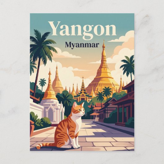 Yangon Myanmar Postkarte (Vorderseite)