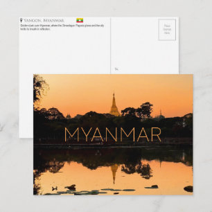 Yangon, Myanmar Reise-Postkarte Postkarte