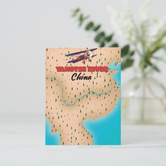 Yangtse River China Kartenplakat (Stehend Vorderseite)