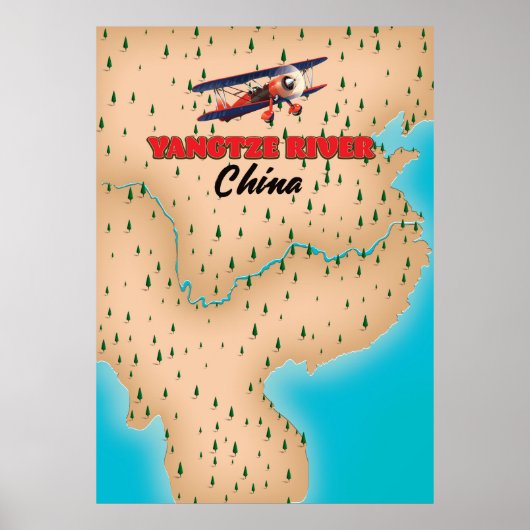 Yangtse River China Kartenplakat Poster (Vorne)