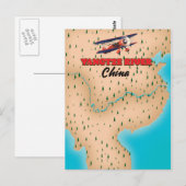 Yangtse River China Kartenplakat Postkarte (Vorne/Hinten)