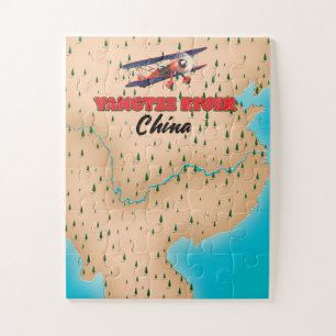 Yangtse River China Kartenplakat Puzzle
