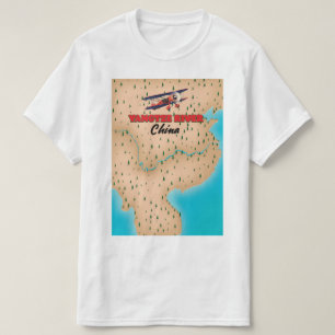 Yangtse River China Kartenplakat T-Shirt