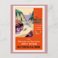 Yangtsze Schluchten Vintage Travel Poster
