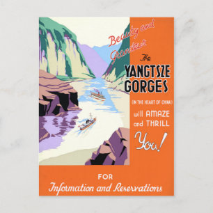 Yangtsze Yangtze Schluchten China Vintage Poster Postkarte