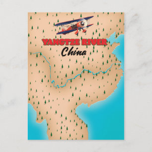 Yangtze Fluss China Karte Poster