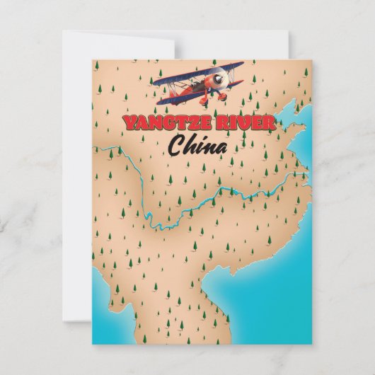 Yangtze Fluss China Kartenposter (Vorderseite)