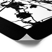 Yangzhou China City Map Poster (Ecke)