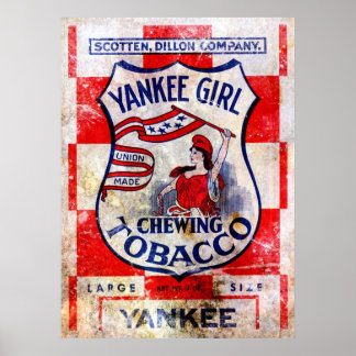 Yankee Girl Chewing Tobacco Print Poster