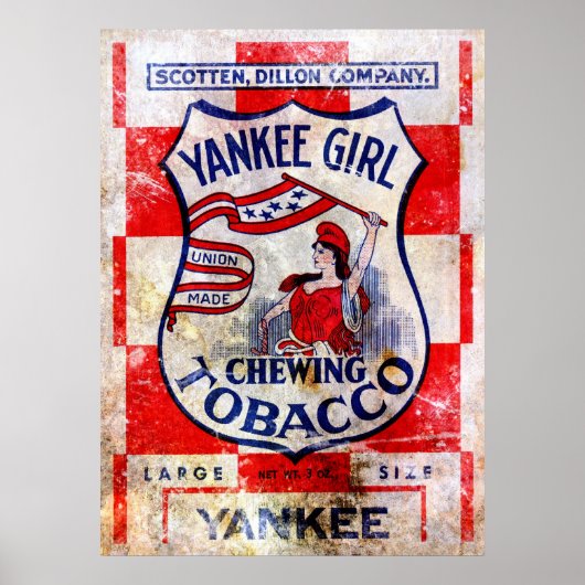 Yankee Girl Chewing Tobacco Print Poster (Vorne)