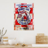 Yankee Girl Chewing Tobacco Print Poster (Küche)