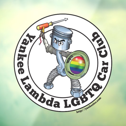 Yankee Lambda Car Club Piston Guy Window Cling Fensteraufkleber (Blatt 3)